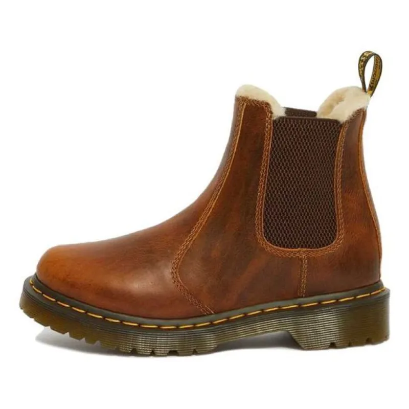 (WMNS) Dr. Martens 2976 Faux Fur Lined Chelsea Boots 'Butterscotch' 23898243 sold by KicksCrew