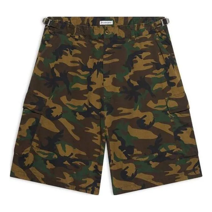 Balenciaga Camouflage Cargo Kick Shorts 'Green' 681257TKL142840 sold by KicksCrew