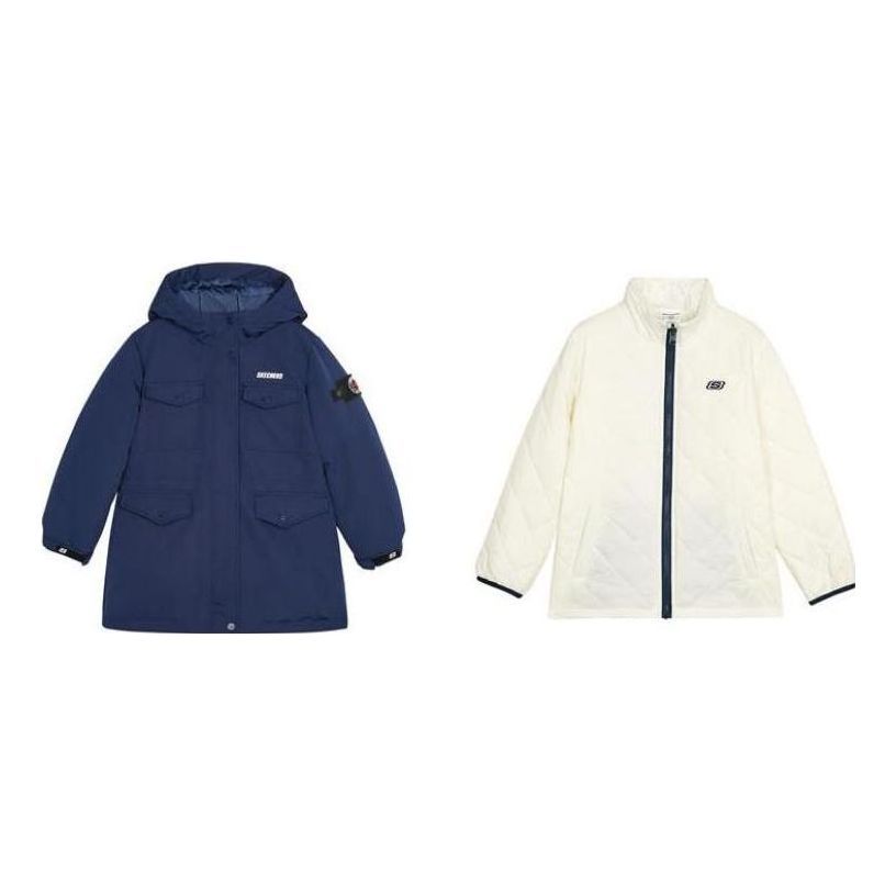 (GS) Skechers Logo Printed Long Down Jacket 'Multi-Color' L421G116 sold by KicksCrew