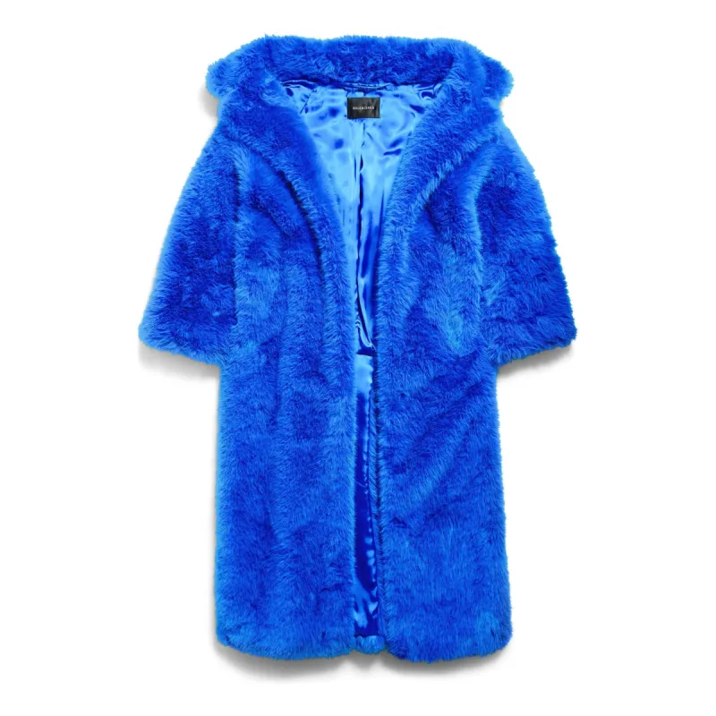 (WMNS) Balenciaga Off Shoulder Coat 'Royal Blue' 794648TPQ234210 sold by KicksCrew