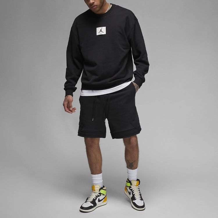 Air Jordan Essentials Fleece Crew-Neck Sweatshirt 'Black' FB6932-010 sold by KicksCrew product image thumbnail 3