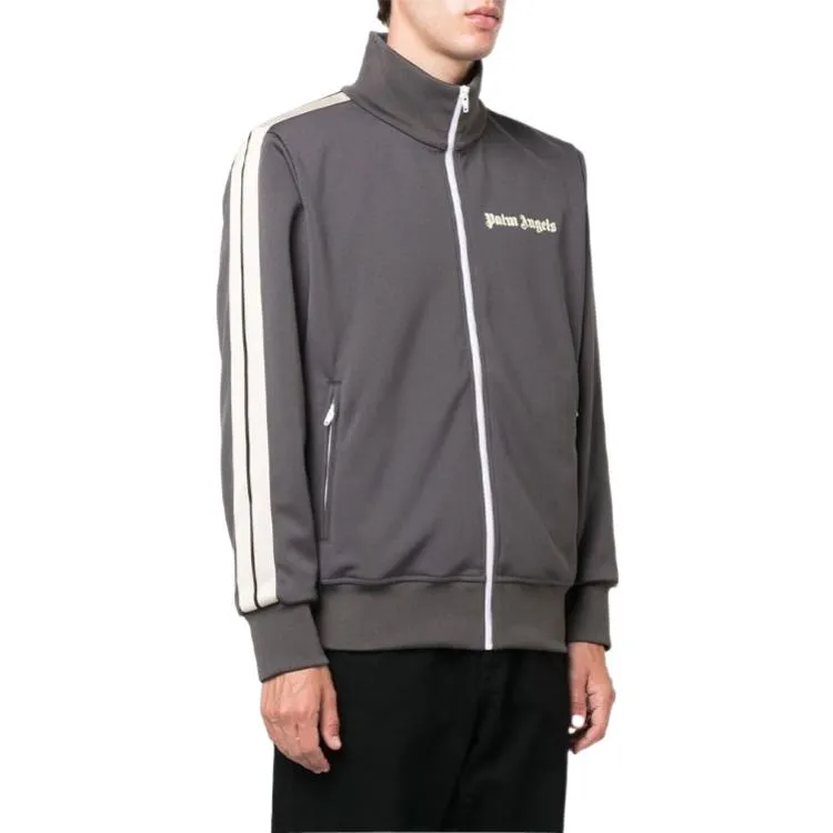 Palm Angels FW22 Classic Track Jacket 'Grey Off White' PMBD001F22FAB0020703 sold by KicksCrew product image thumbnail 3