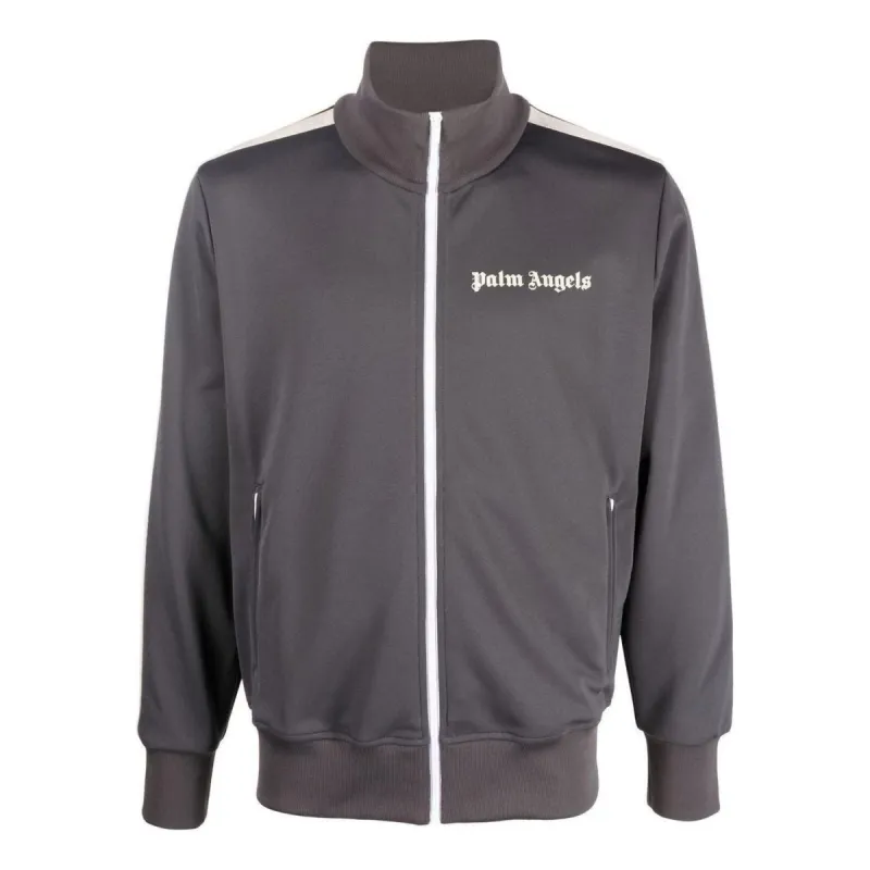 Palm Angels FW22 Classic Track Jacket 'Grey Off White' PMBD001F22FAB0020703 sold by KicksCrew