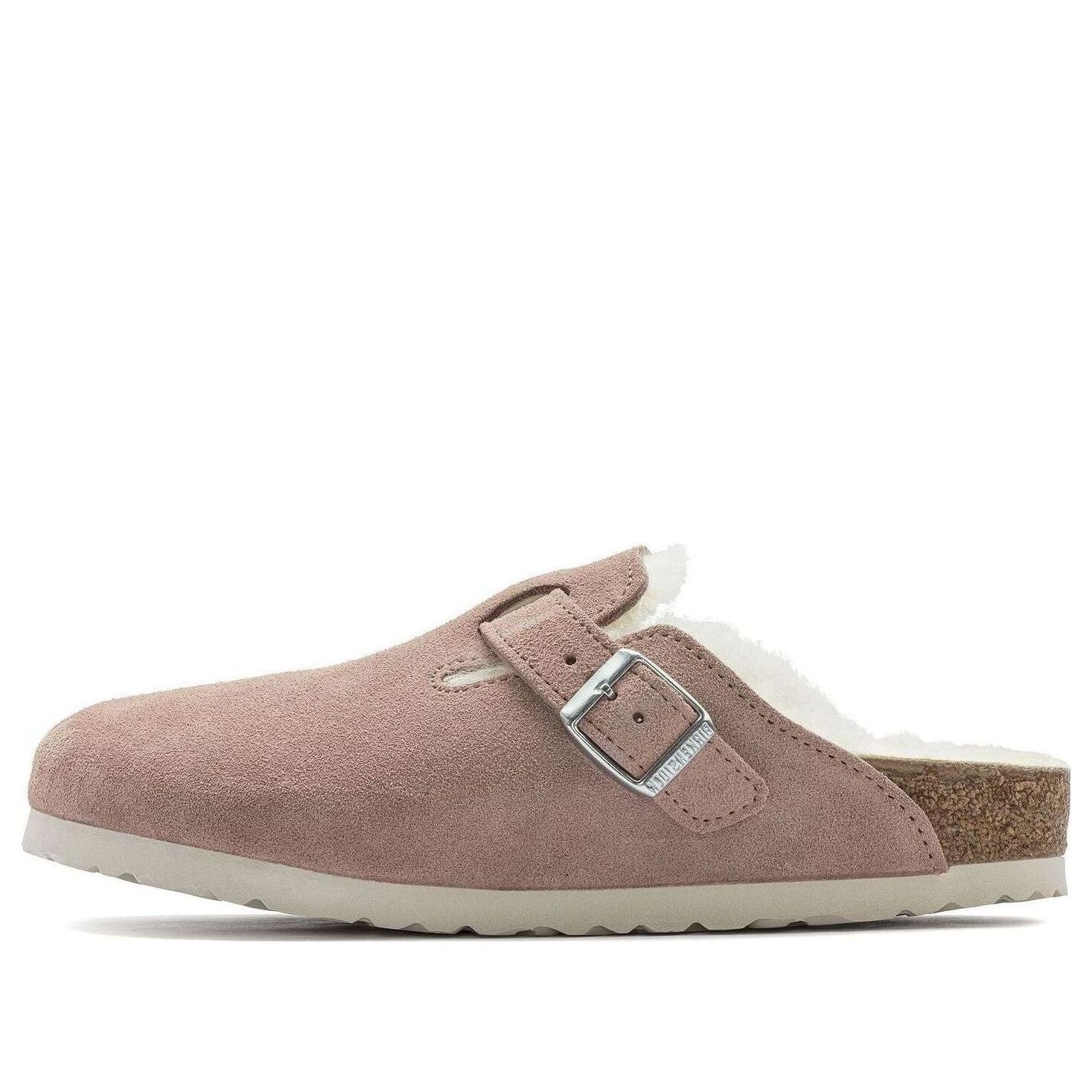 (WMNS) Birkenstock Boston Shearling Suede Leather Coated Narrow Fit 'Pink Clay' 1023292 sold by KicksCrew