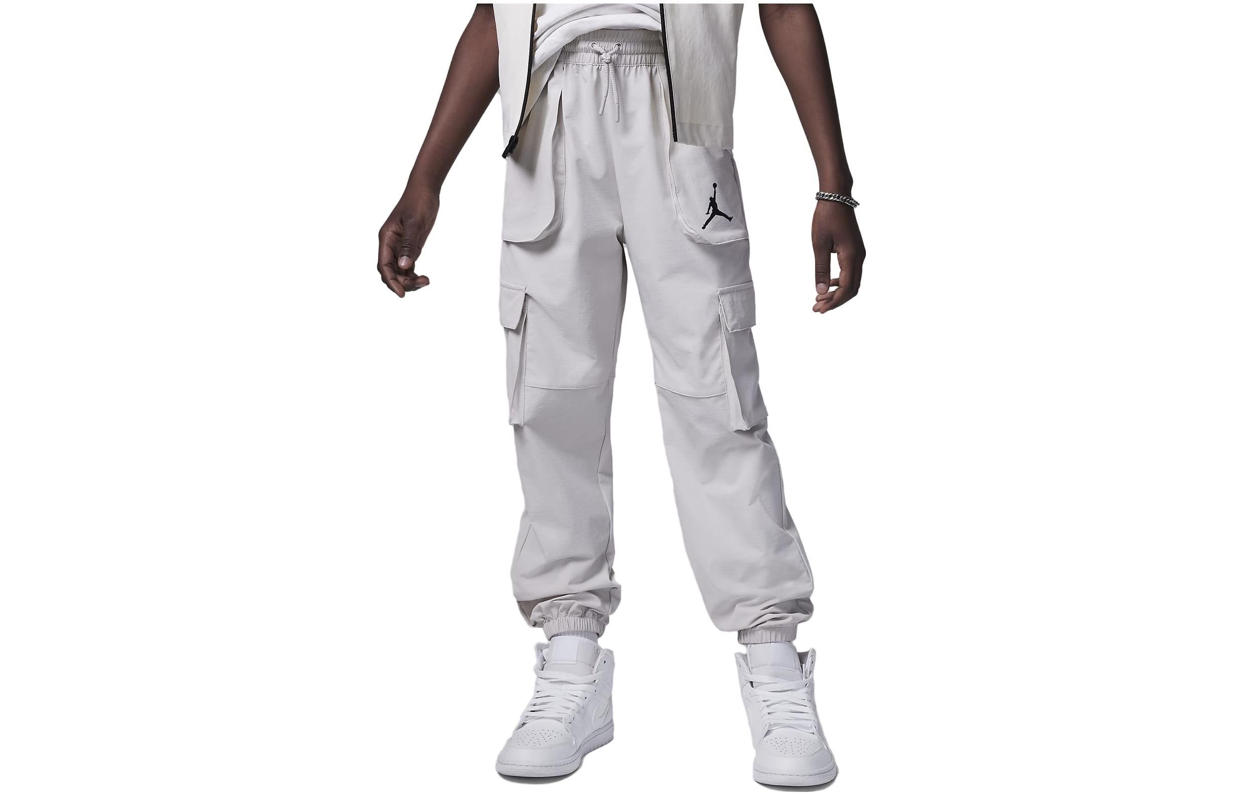 (GS) Air Jordan Logo Cargo Pants 'White' FV2621-072 sold by KicksCrew product image thumbnail 2