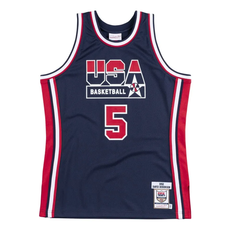 Mitchell & Ness Team USA 1992 Jerseys 'David Robinson 5' AJY4GS18418-USANAVY92DRB sold by KicksCrew