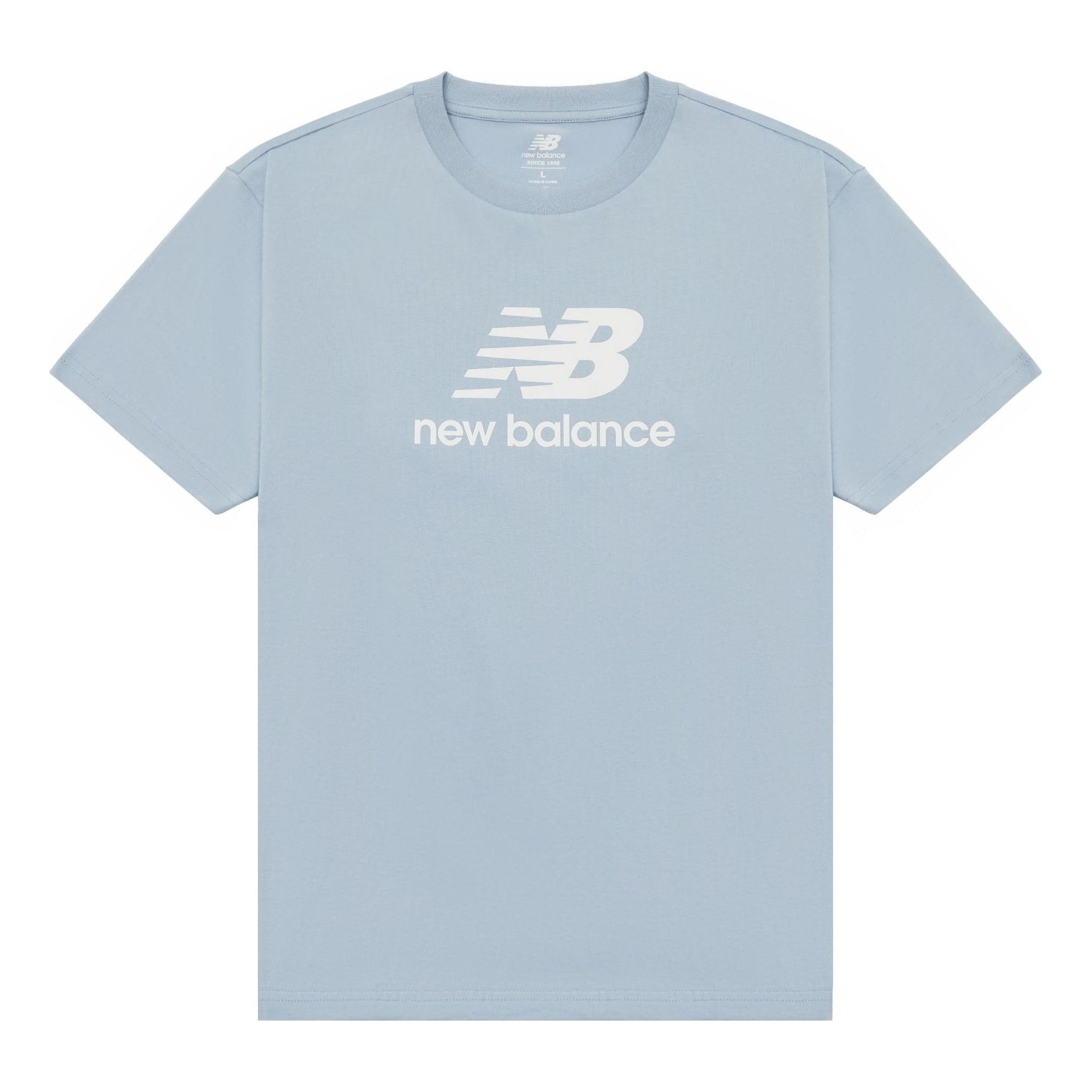 New Balance Essentials Stacked Logo Cotton T-Shirt 'Blue White' AMT31541-LAY sold by KicksCrew