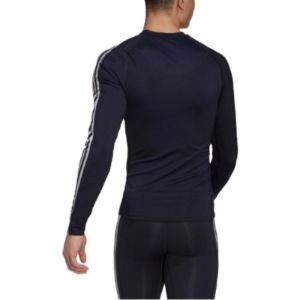 adidas Techfit 3-Stripes Long Sleeve Training Shirt 'Navy' HJ9912 sold by KicksCrew