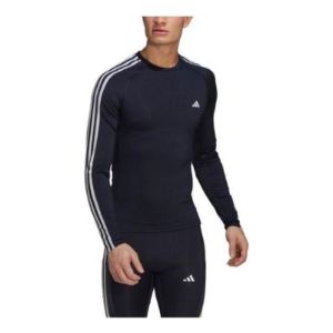 adidas Techfit 3-Stripes Long Sleeve Training Shirt 'Navy' HJ9912 sold by KicksCrew