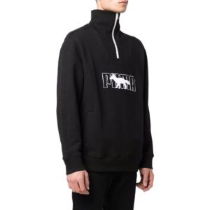 Puma x Maison Kitsun Half Zip Sweater 'Black White' 532322-01 sold by KicksCrew