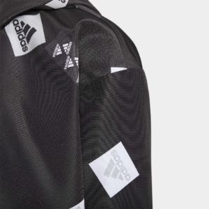adidas Logo Hooded Jacket 'Black White' HM5272 sold by KicksCrew