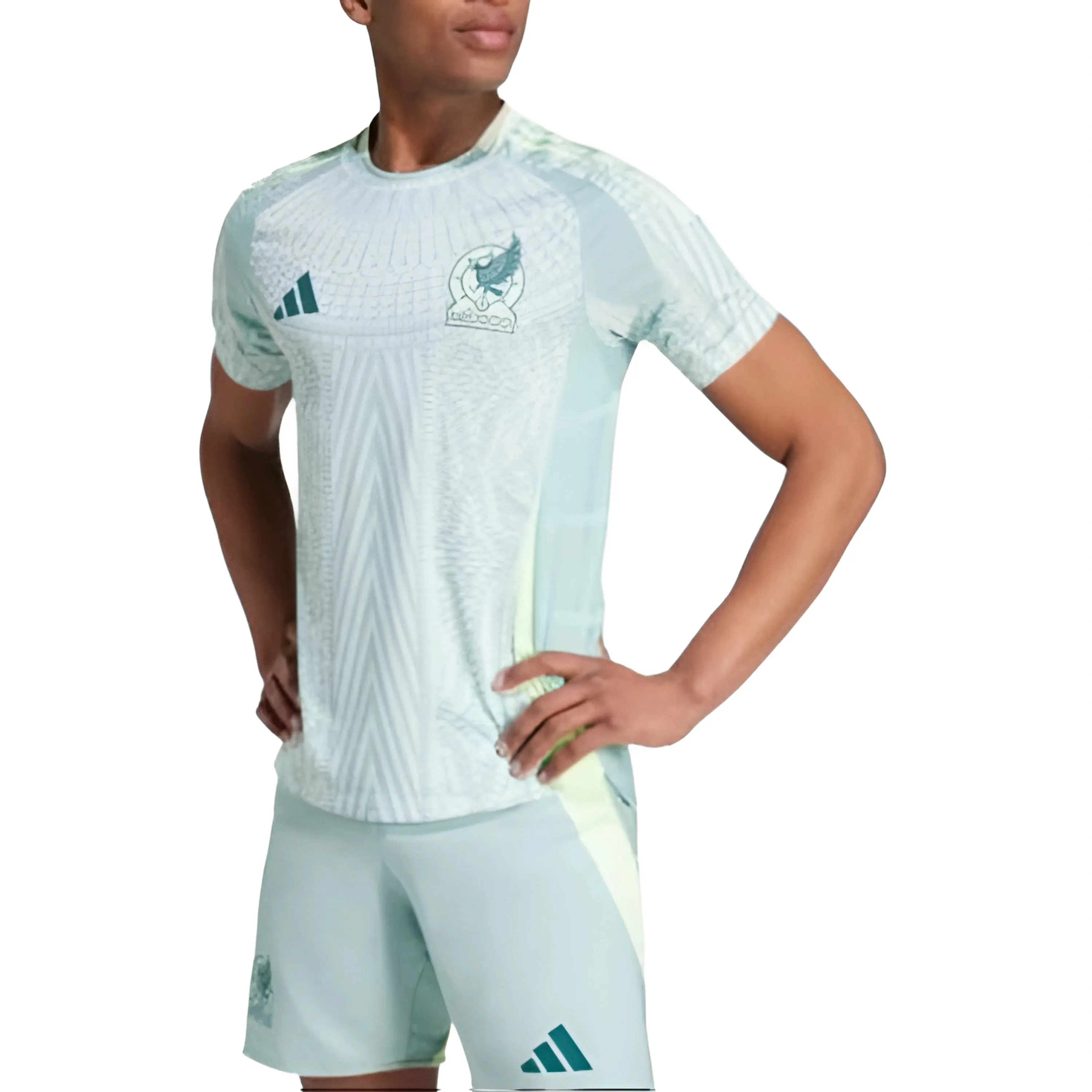 adidas Mexico 2024 Away Authentic Soccer Jersey 'Linen Green' IP6385 sold by KicksCrew product image thumbnail 3