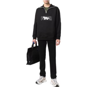 Puma x Maison Kitsun Half Zip Sweater 'Black White' 532322-01 sold by KicksCrew