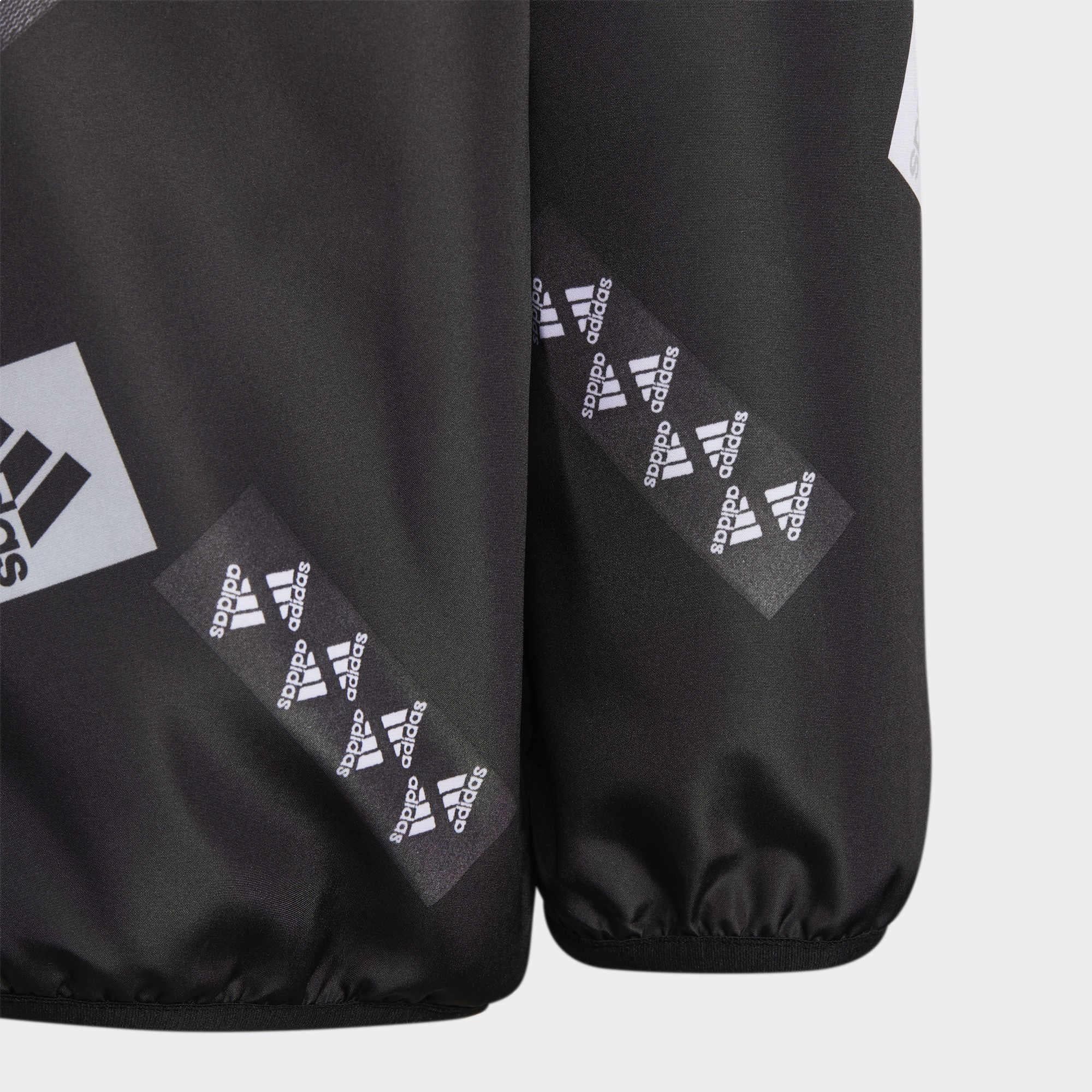 adidas Logo Hooded Jacket 'Black White' HM5272 sold by KicksCrew product image thumbnail 4