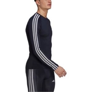 adidas Techfit 3-Stripes Long Sleeve Training Shirt 'Navy' HJ9912 sold by KicksCrew