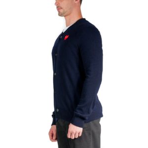 COMME des GARCONS PLAY Cardigan Red Emblem 'Navy' AZ-N008-051-2 sold by KicksCrew