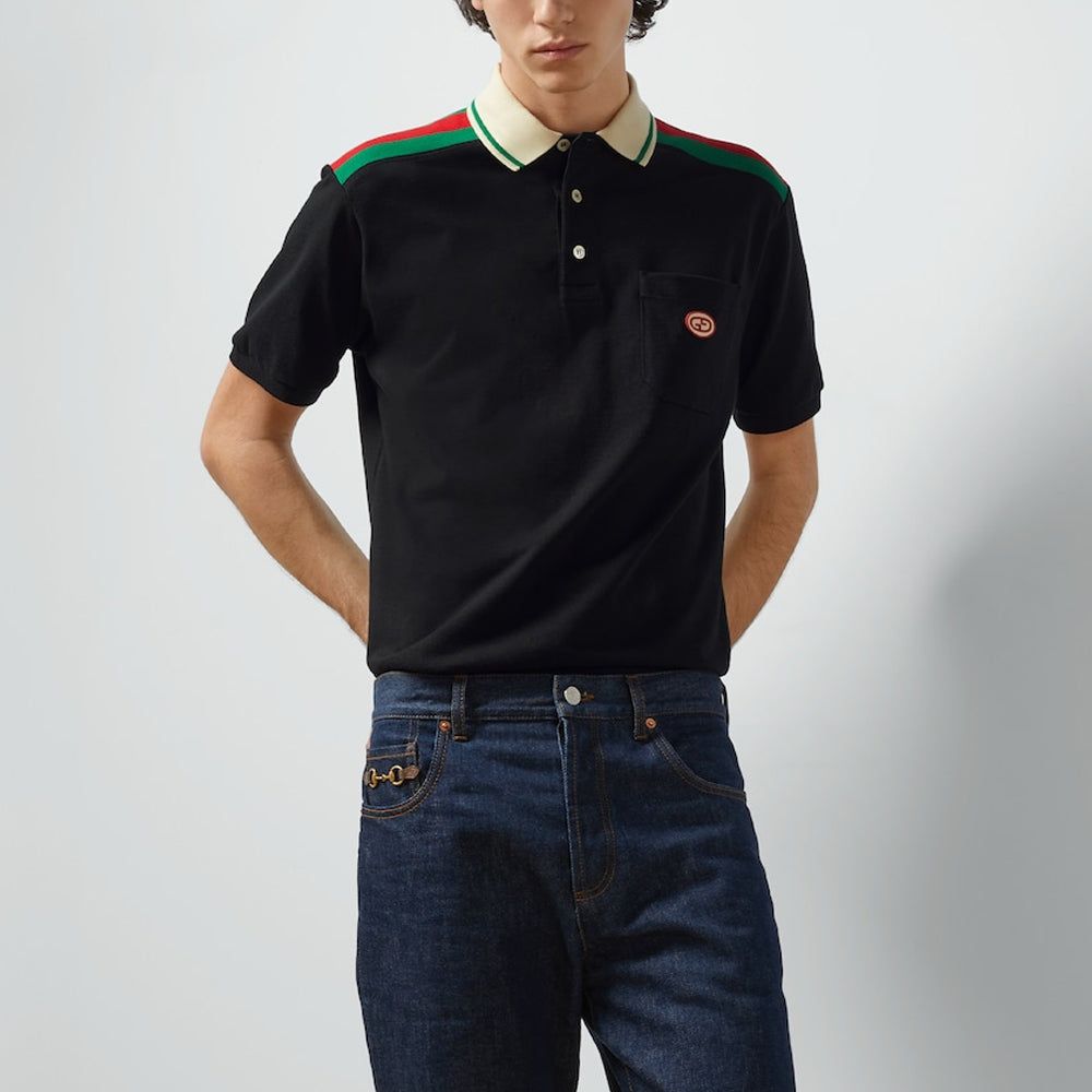 Gucci Cotton Polo With Interlocking G 'Black' 737656-XJF4V-1043 sold by KicksCrew product image thumbnail 3