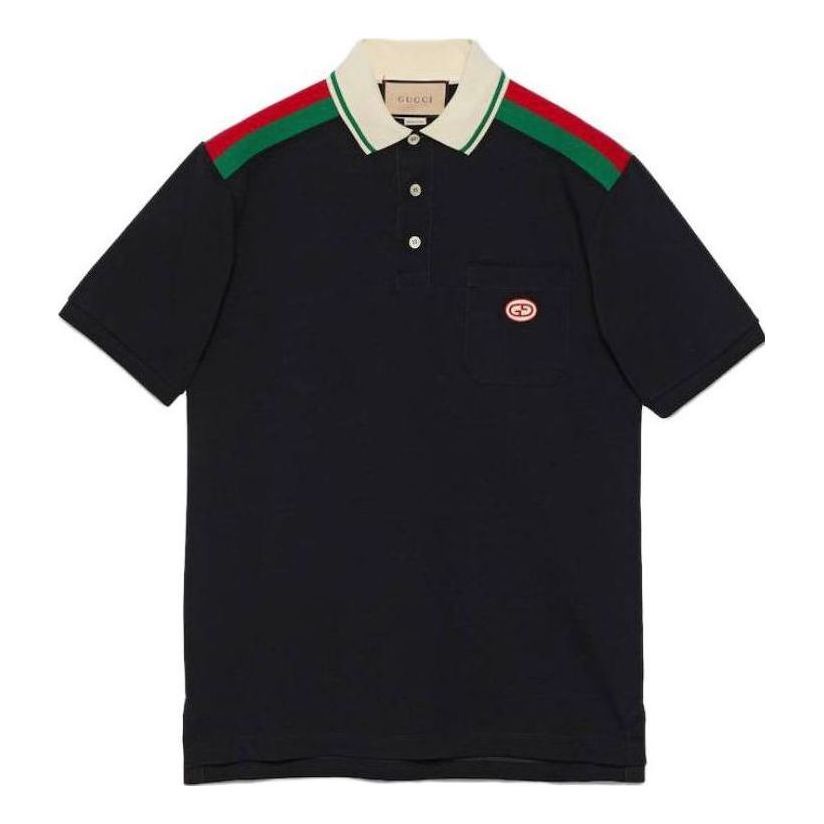 Gucci Cotton Polo With Interlocking G 'Black' 737656-XJF4V-1043 sold by KicksCrew