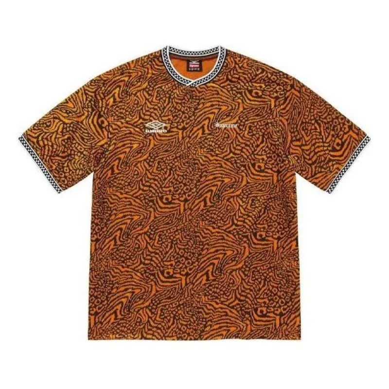Supreme x Umbro Jacquard Animal Print Soccer Jersey 'Brown Black' SUP-SS23-120 sold by KicksCrew