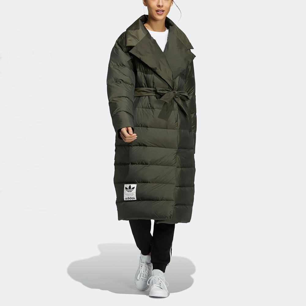 (WMNS) adidas Originals Long Down Jacket 'Olive Green' H64732 sold by KicksCrew product image thumbnail 2