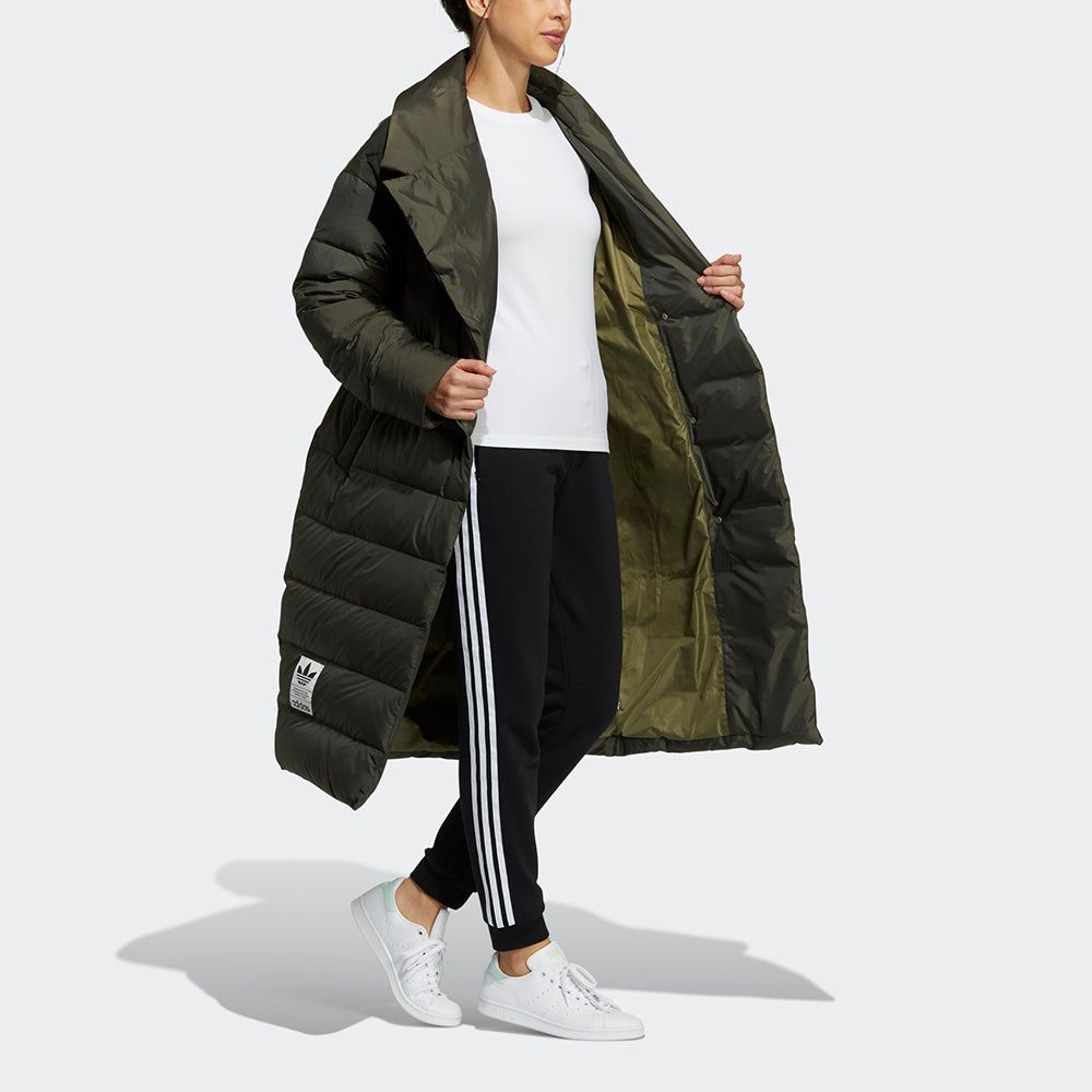 (WMNS) adidas Originals Long Down Jacket 'Olive Green' H64732 sold by KicksCrew product image thumbnail 4