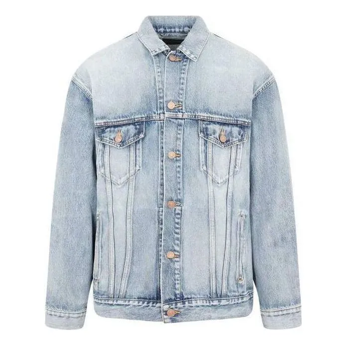 Balenciaga BB Sprayed Denim Jacket Large Fit 'Light Blue Yellow' 678354TDW143341 sold by KicksCrew