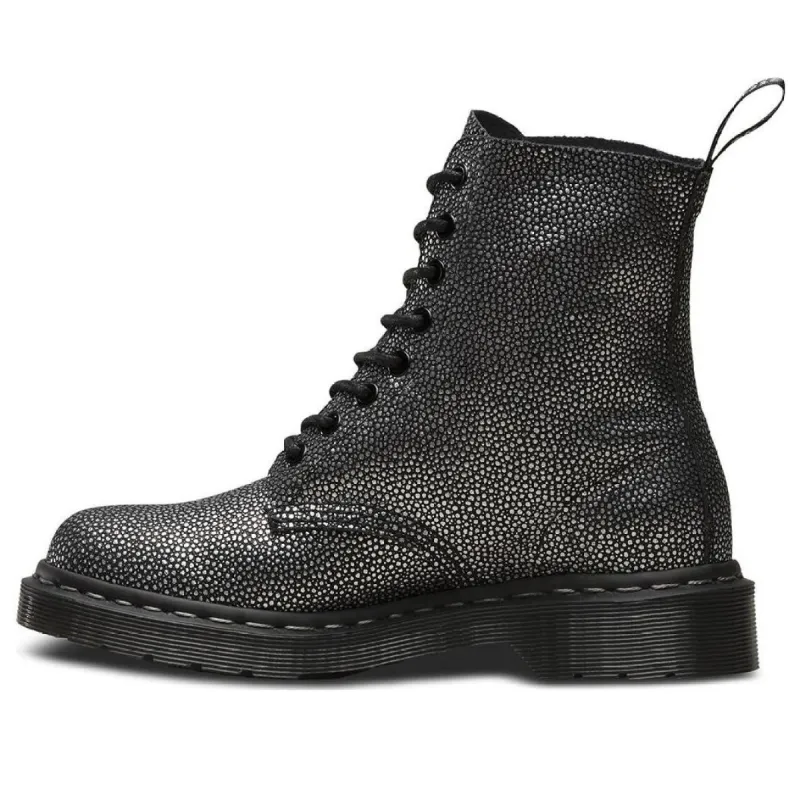 (WMNS) Dr.Martens 1460 Metallic Pebble Pascal 'Black Silver' 23139012 sold by KicksCrew