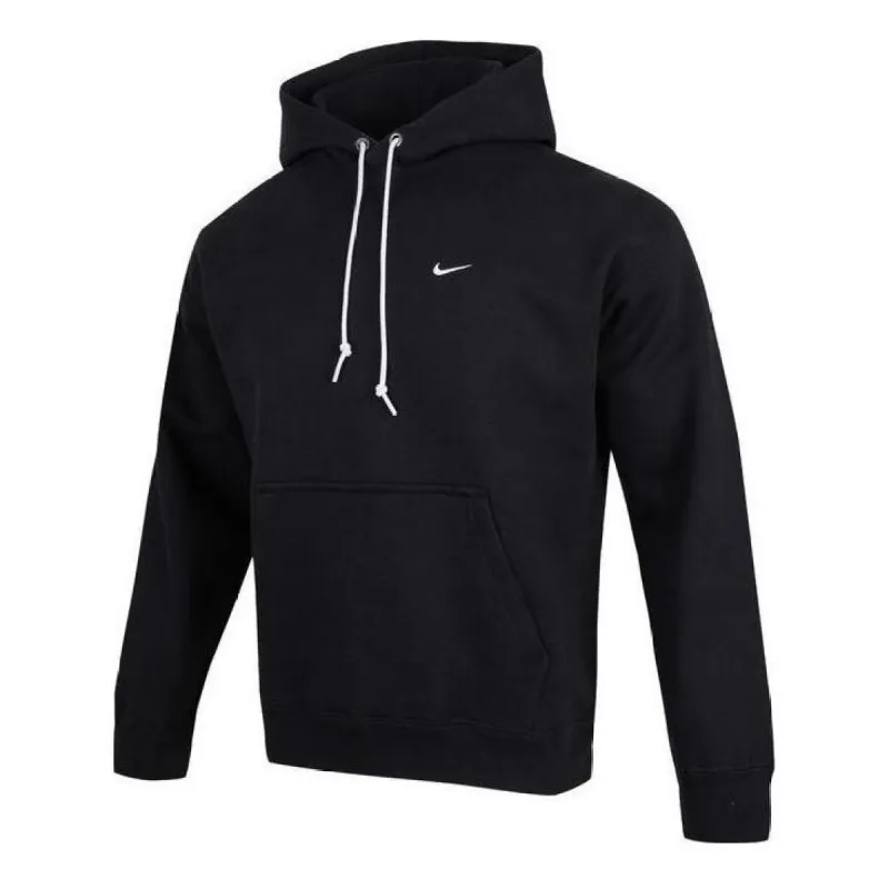 Nike Solo Swoosh Fleece Pullover Hoodie 'Black' DX1356-010 sold by KicksCrew