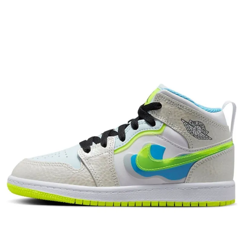 (PS) Air Jordan 1 Mid SE 'Warped Swoosh' DV1320-017 sold by KicksCrew