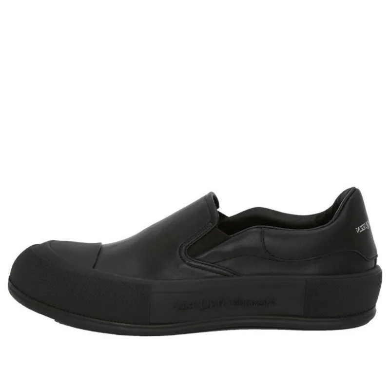 (WMNS) Alexander McQueen Deck Skate Plimsoll 'Black' 654592WHZT81000 sold by KicksCrew