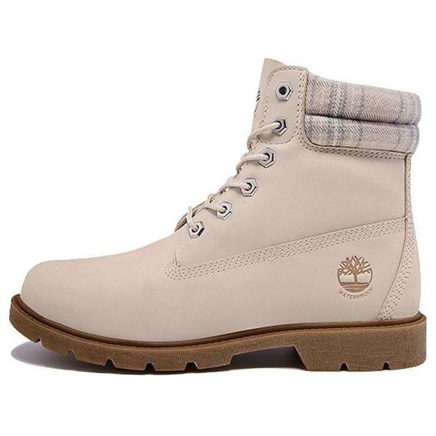 (WMNS) Timberland Lindon Woods 6 Inch Waterproof Boot 'Beige Nubuck and Printed Collar' A2BBR sold by KicksCrew