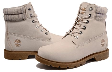 (WMNS) Timberland Lindon Woods 6 Inch Waterproof Boot 'Beige Nubuck and Printed Collar' A2BBR sold by KicksCrew