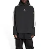 Balenciaga Sporty B Striped SLeeve Hoodie Oversized 'Black White' 704023TMVG23869 sold by KicksCrew