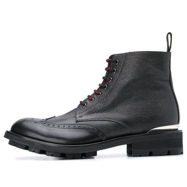 Alexander McQueen Pebble Grain Commando Boots 'Black' 575433WHSZ21081 sold by KicksCrew