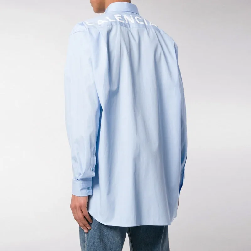 Balenciaga Back Logo Cotton Poplin Shirt 'Light Blue' 508465TWB044850 sold by KicksCrew product image thumbnail 5