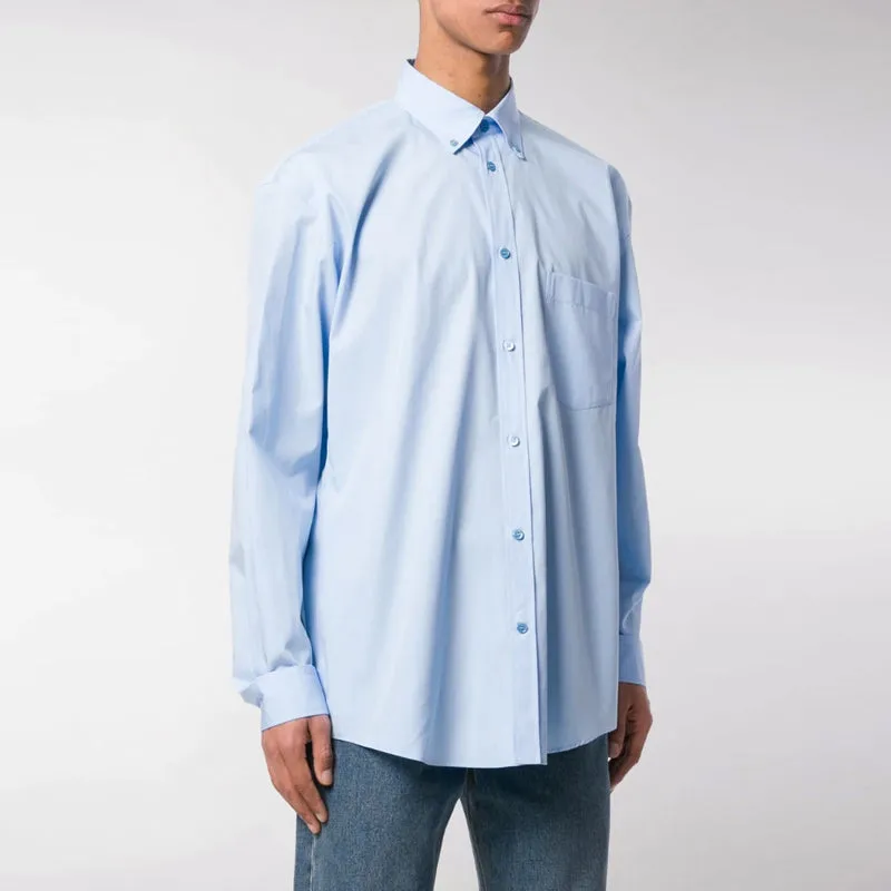 Balenciaga Back Logo Cotton Poplin Shirt 'Light Blue' 508465TWB044850 sold by KicksCrew product image thumbnail 4