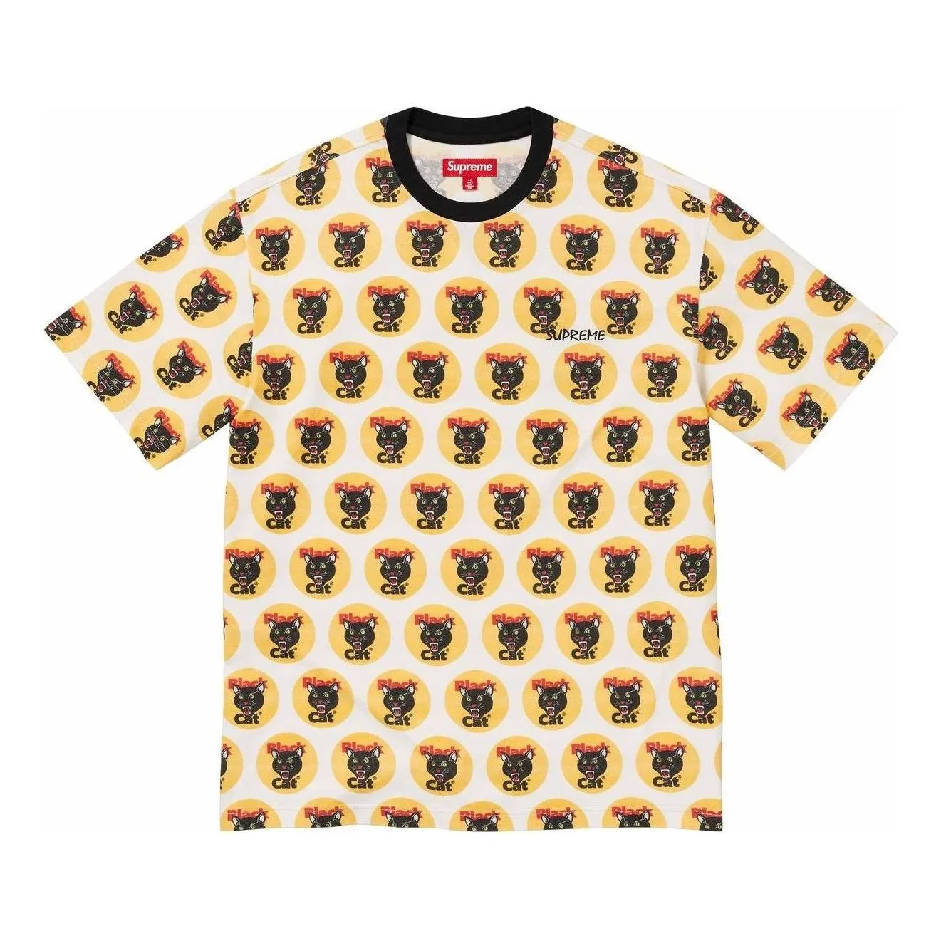 Supreme Black Cat T-Shirt 'Yellow Black' SUP-SS24-282 sold by KicksCrew