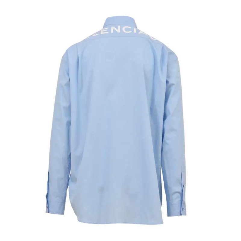 Balenciaga Back Logo Cotton Poplin Shirt 'Light Blue' 508465TWB044850 sold by KicksCrew product image thumbnail 2