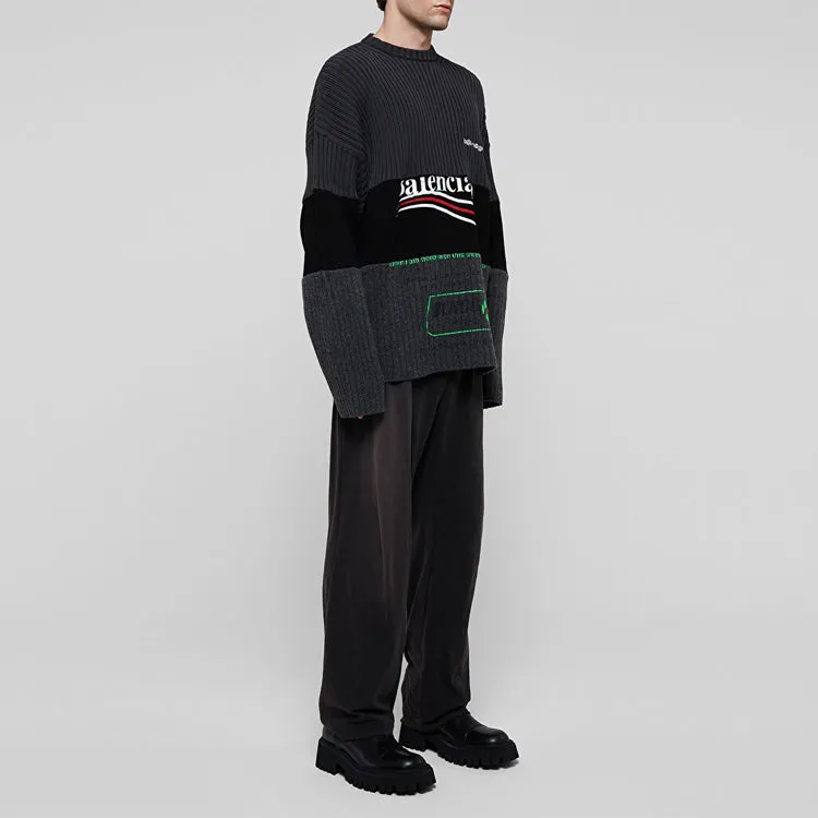 Balenciaga Political Campaign Ribbed Panelled Sweater 'Grey' 675293T32011281 sold by KicksCrew product image thumbnail 3