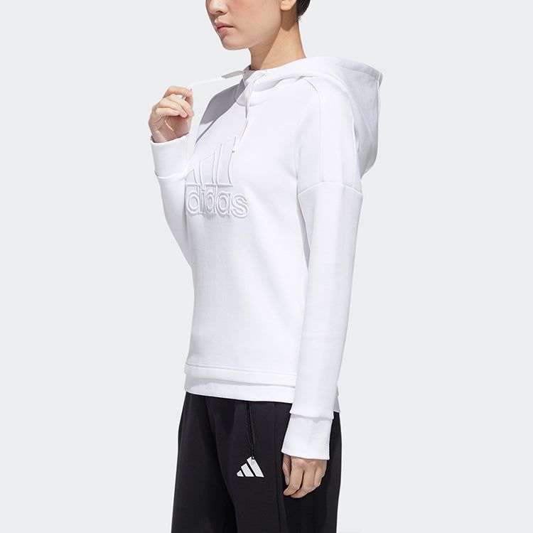 (WMNS) adidas MUST HAVE Hooded Sweatshirt 'White' GM1413 sold by KicksCrew product image thumbnail 4