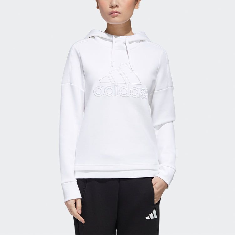 (WMNS) adidas MUST HAVE Hooded Sweatshirt 'White' GM1413 sold by KicksCrew product image thumbnail 3