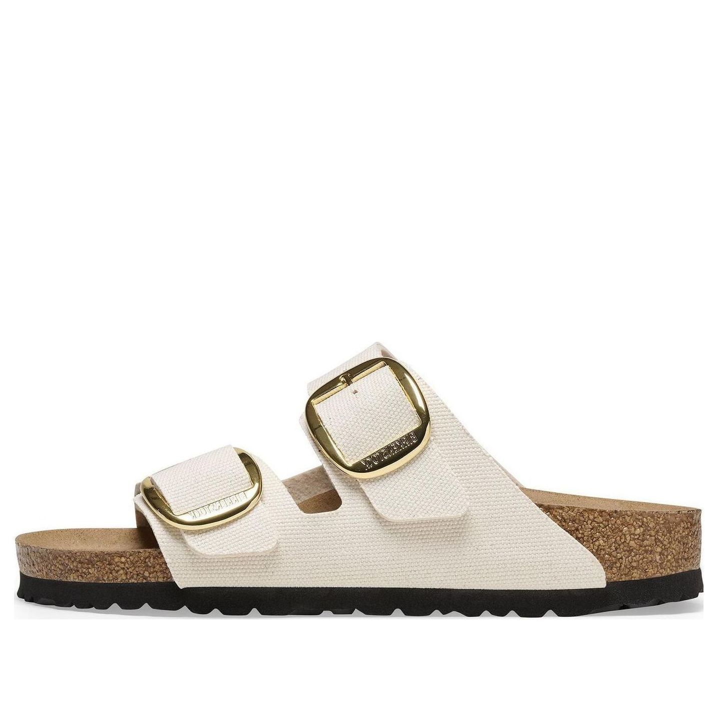 Birkenstock Arizona Big Buckle Rivet Logo Textile Narrow Fit 'Vegan Canvas Eggshell' 1025563 sold by KicksCrew
