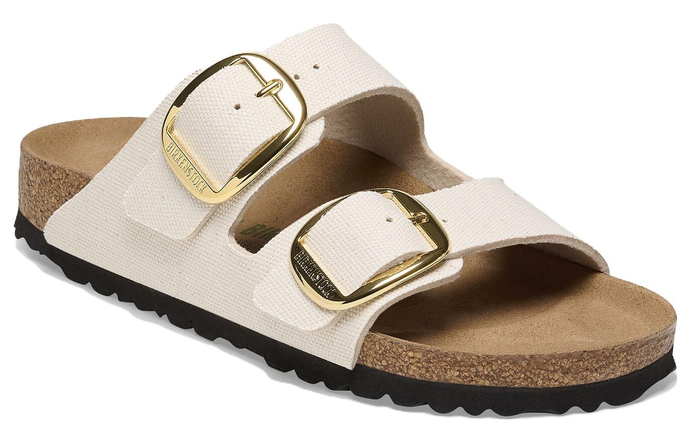 Birkenstock Arizona Big Buckle Rivet Logo Textile Narrow Fit 'Vegan Canvas Eggshell' 1025563 sold by KicksCrew product image thumbnail 3