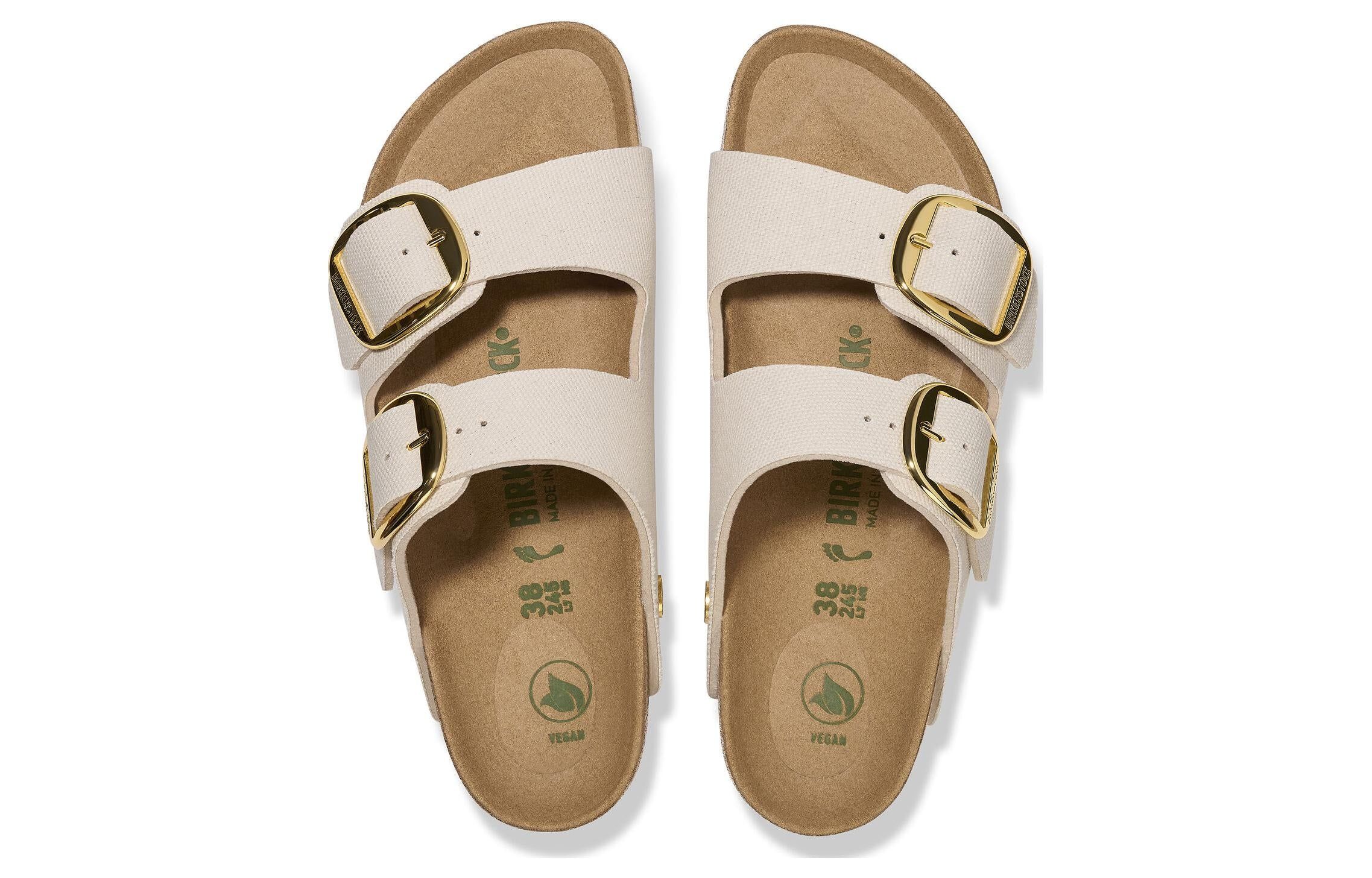 Birkenstock Arizona Big Buckle Rivet Logo Textile Narrow Fit 'Vegan Canvas Eggshell' 1025563 sold by KicksCrew product image thumbnail 5
