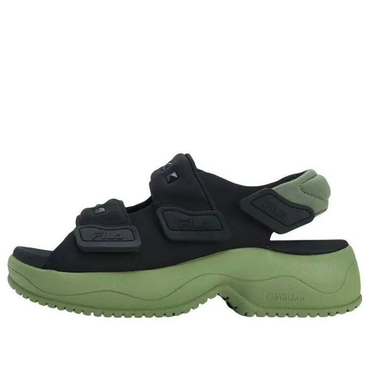 (WMNS) FILA Puff Sandals 'Black Green' F12W321401FBO sold by KicksCrew