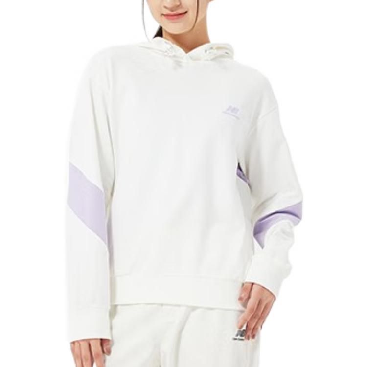 (WMNS) New Balance Sportswear Hoodie 'White Purple' 5CC39342-IV sold by KicksCrew product image thumbnail 4