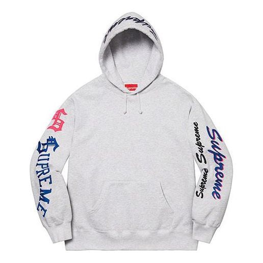 Supreme Multi Logo Hooded Sweatshirt 'Grey Red Black' SUP-FW21-119 sold by KicksCrew