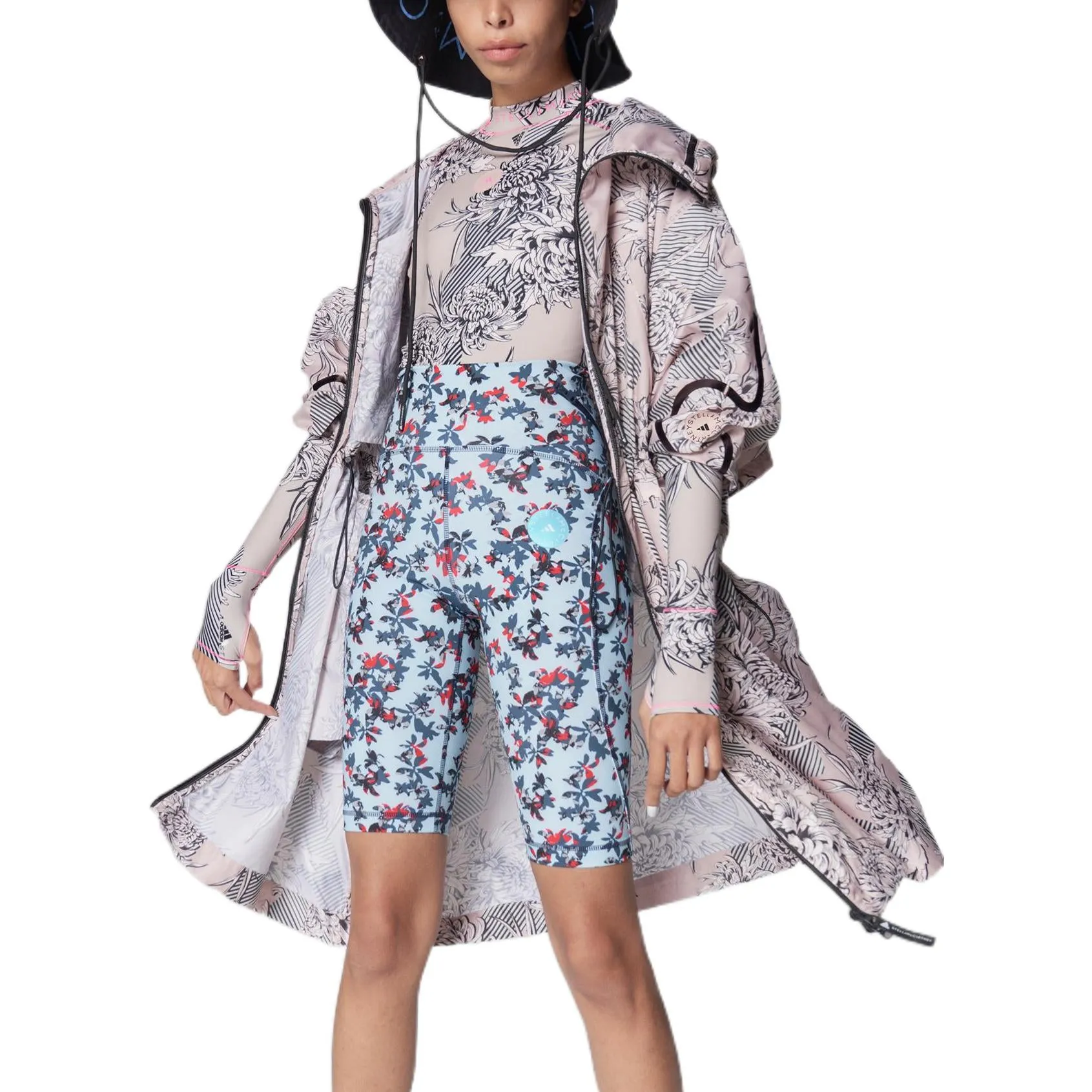 (WMNS) adidas by Stella McCartney Long Lightweight Parka Jacket 'Pink Black' GM0484 sold by KicksCrew product image thumbnail 3