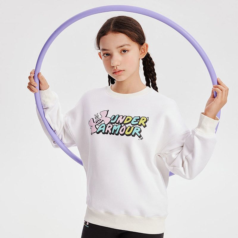 (GS) Under Armour Logo Graphic Crew Sweater 'White' 234203751 sold by KicksCrew product image thumbnail 2