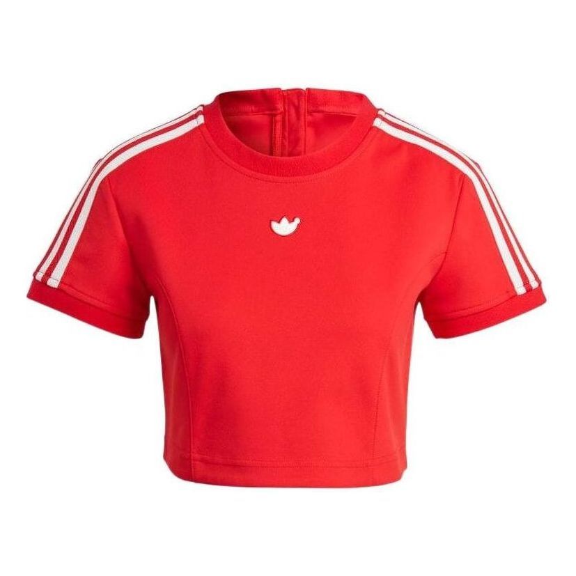(WMNS) adidas Blue Version Crop Tee 'Red' IB4549 sold by KicksCrew